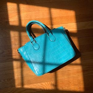Blue Snakeskin leather purse